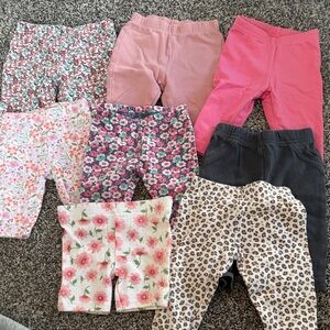 Carter's Baby Girl Leggings Set - Floral, Pink, and Leopard Prints size 0-3 Mo